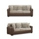 preview thumbnail 10 of 18, Roundhill Furniture Marvella 3-Piece Living Room Set, Chocolate Faux Leather and Curly Shearling Upholstery