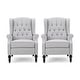 preview thumbnail 27 of 34, Walter Tufted Fabric Recliners (Set of 2) by Christopher Knight Home