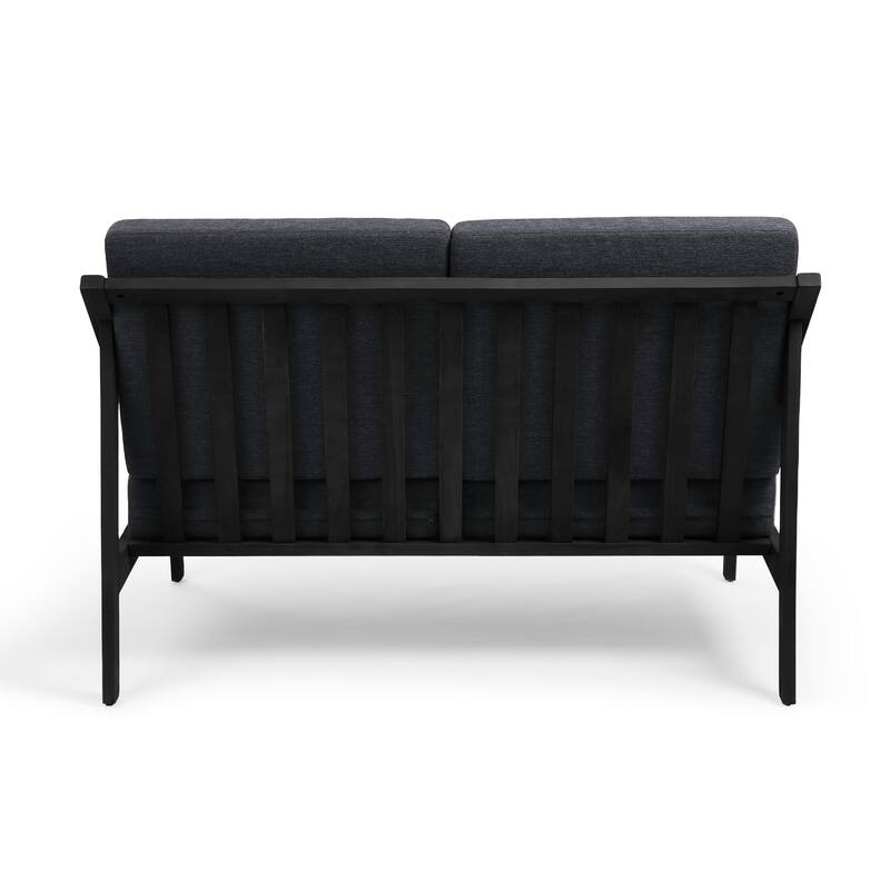 Solid Wood Outdoor Arm Chair Loveseat with Cushion