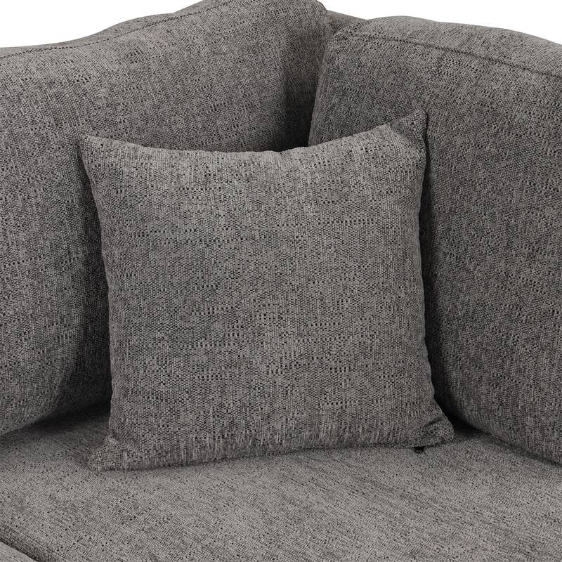 108.6" U-shaped Sectional Sofa with 3 Back Pillows & a Storage Chaise