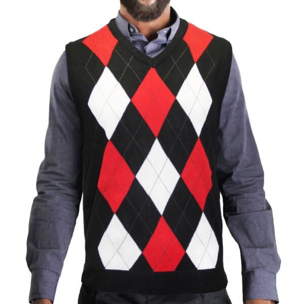 Blue Ocean Argyle Jacquard Sweater Vest