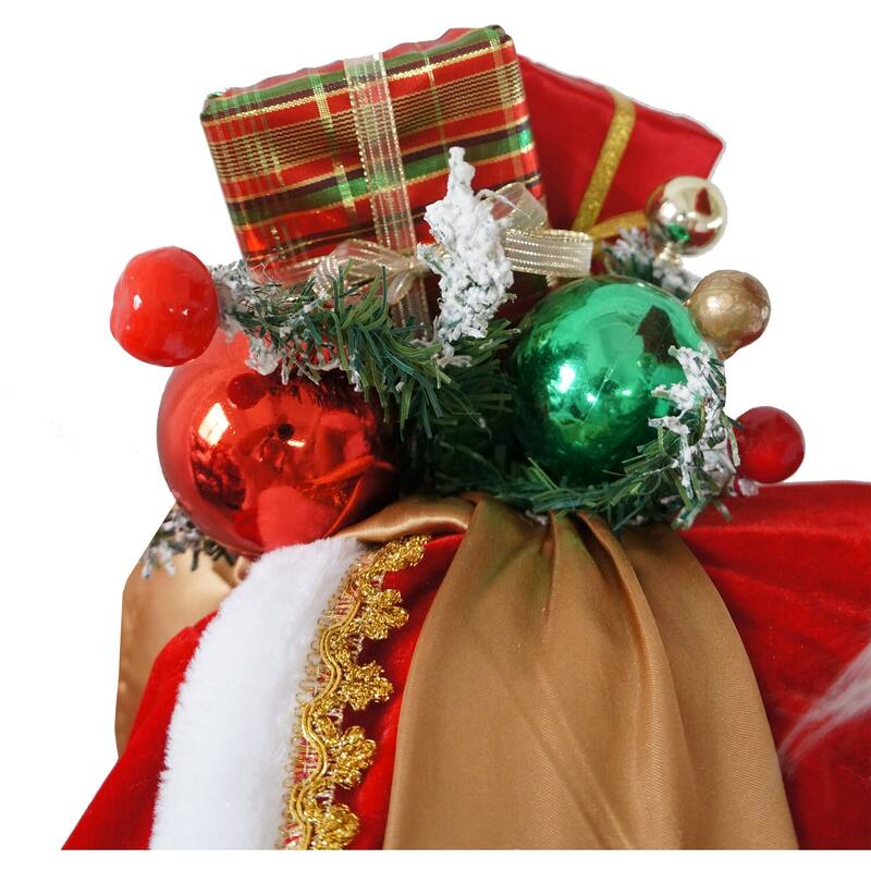 Christmas Time 58-In. Dancing Santa Claus with Naughty & Nice List, Gifts and Toy Sack, Animated Indoor Home Decor - 5 foot
