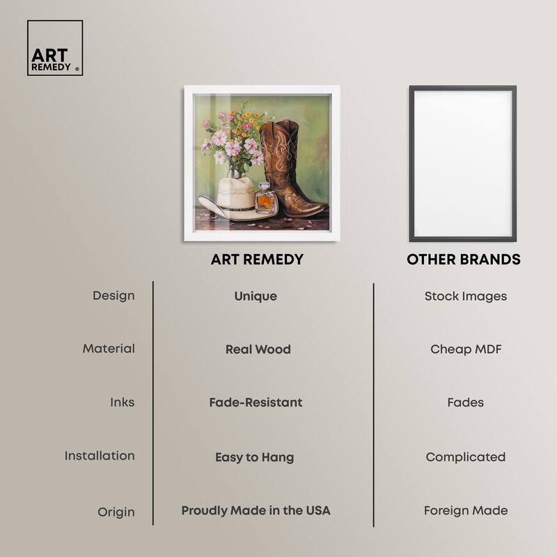 Spring Green Cowboy Necessities Shadowbox by Art Remedy