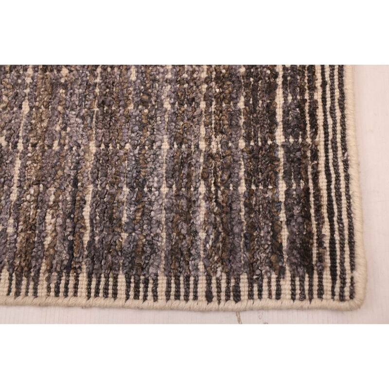 ECARPETGALLERY Hand Loomed Ananda Dark Grey Silk Rug - 8'6 x 11'6