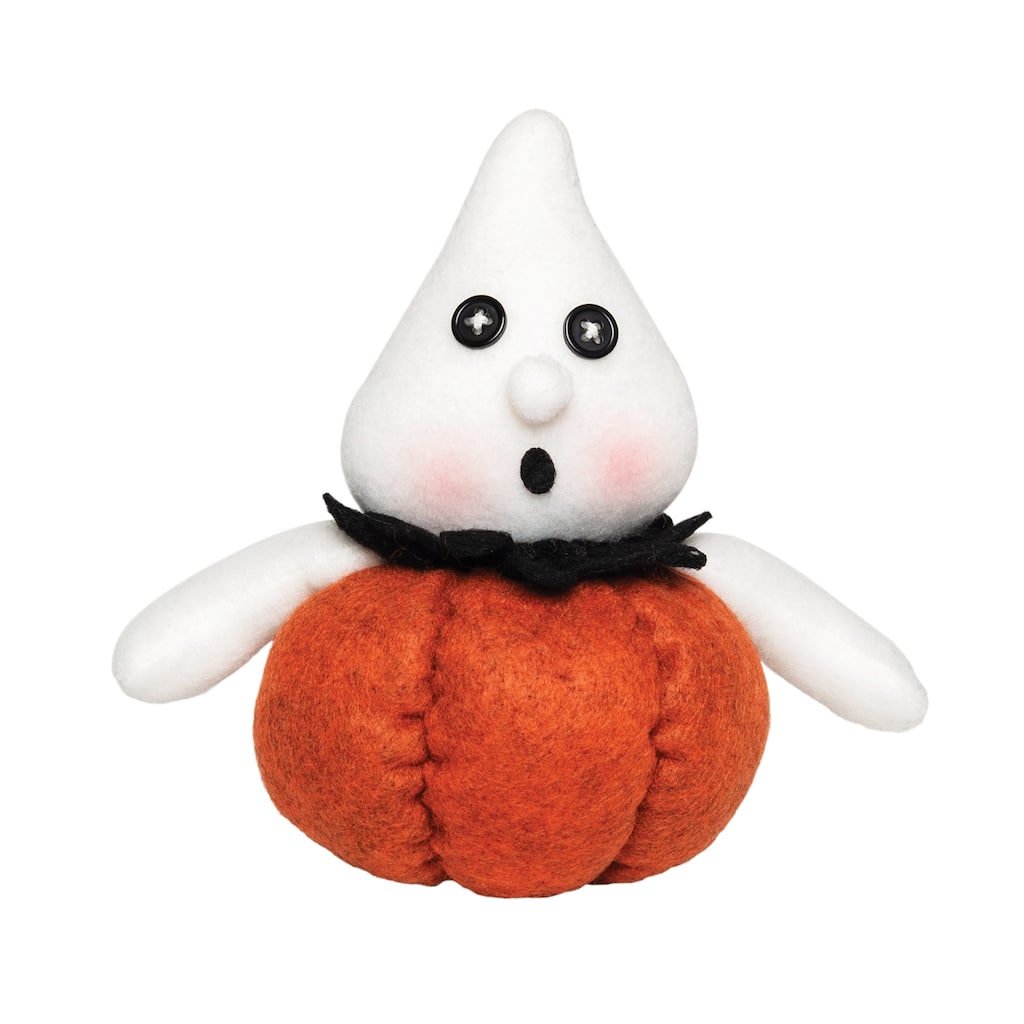 Ghost Pumpkin Small Decorative Halloween Cute Figurine 5" x 7"