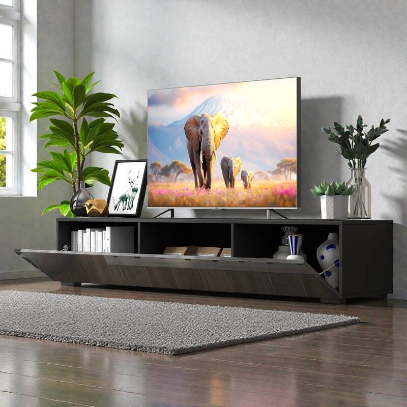 Modern Wall Mounted TV Stand with Storage, Floating Media Console Entertainment Center for Living Room or Bedroom
