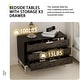 preview thumbnail 11 of 16, 31.5 Inch Wide Nightstand with 3 Drawers Black Wooden Bedside Table
