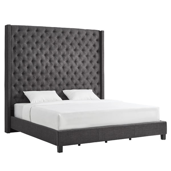 Naples Wingback Button Tufted 84-inch Headboard Platform Bed by iNSPIRE Q Artisan