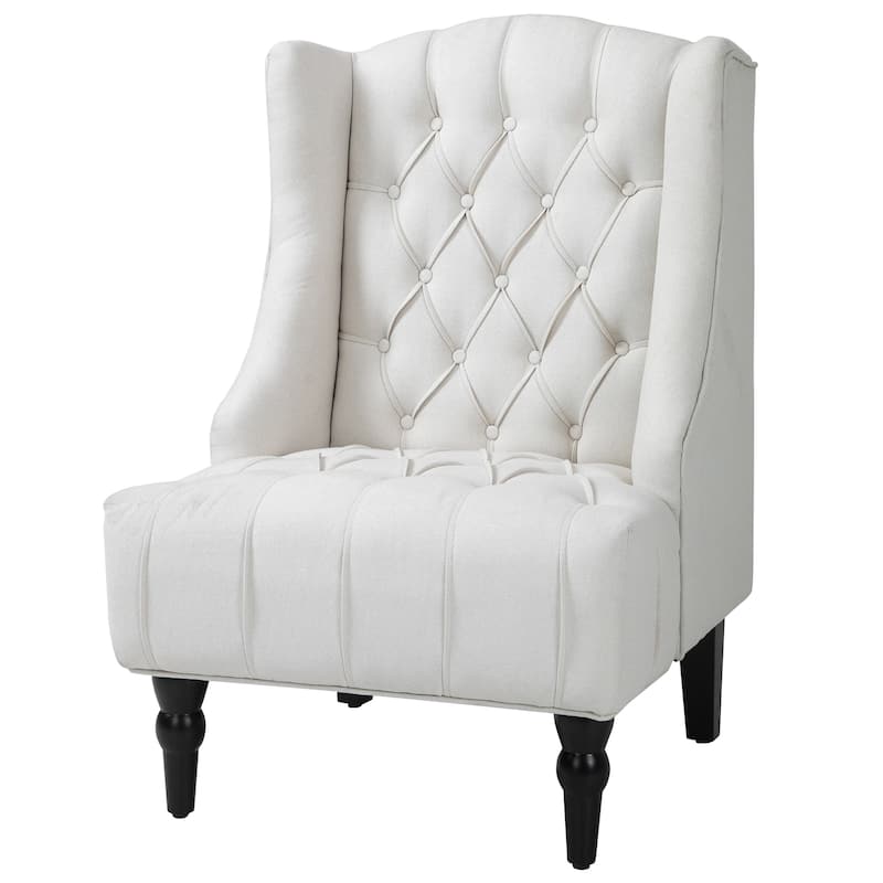 Copper Grove Erin Tufted Linen Upholstered Tall Wingback Accent Chair