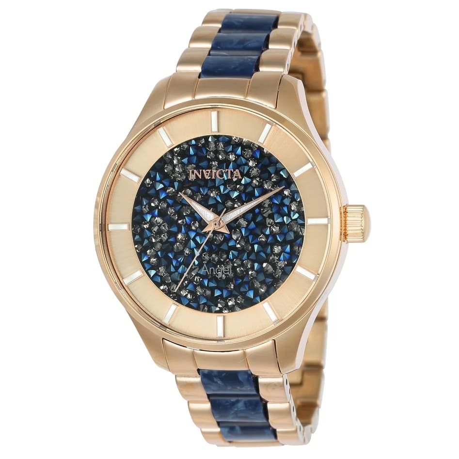 Invicta Women's 24662 Angel Quartz 3 Hand Blue Dial Watch