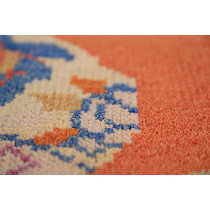 Floral Heriz Serapi Indian Area Rug Hand-Knotted Wool Carpet - 7'11"x 9'11"