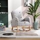 preview thumbnail 18 of 46, Upholstered High Back Wooden Rocking Chair for Living Room Baby Kids Room Bedroom, Pink Boucle Grey