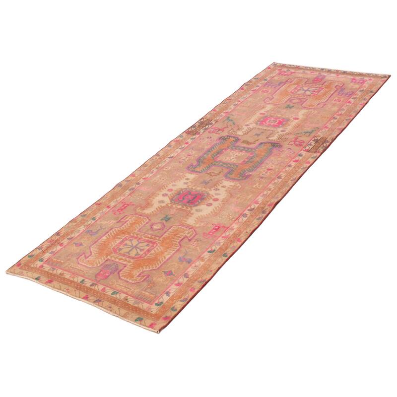 ECARPETGALLERY Hand-knotted Konya Anatolian Tan Wool Rug - 3'8 x 10'5