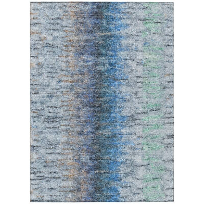 Machine Washable Indoor/ Outdoor Contemporary Ombre Chantille Rug