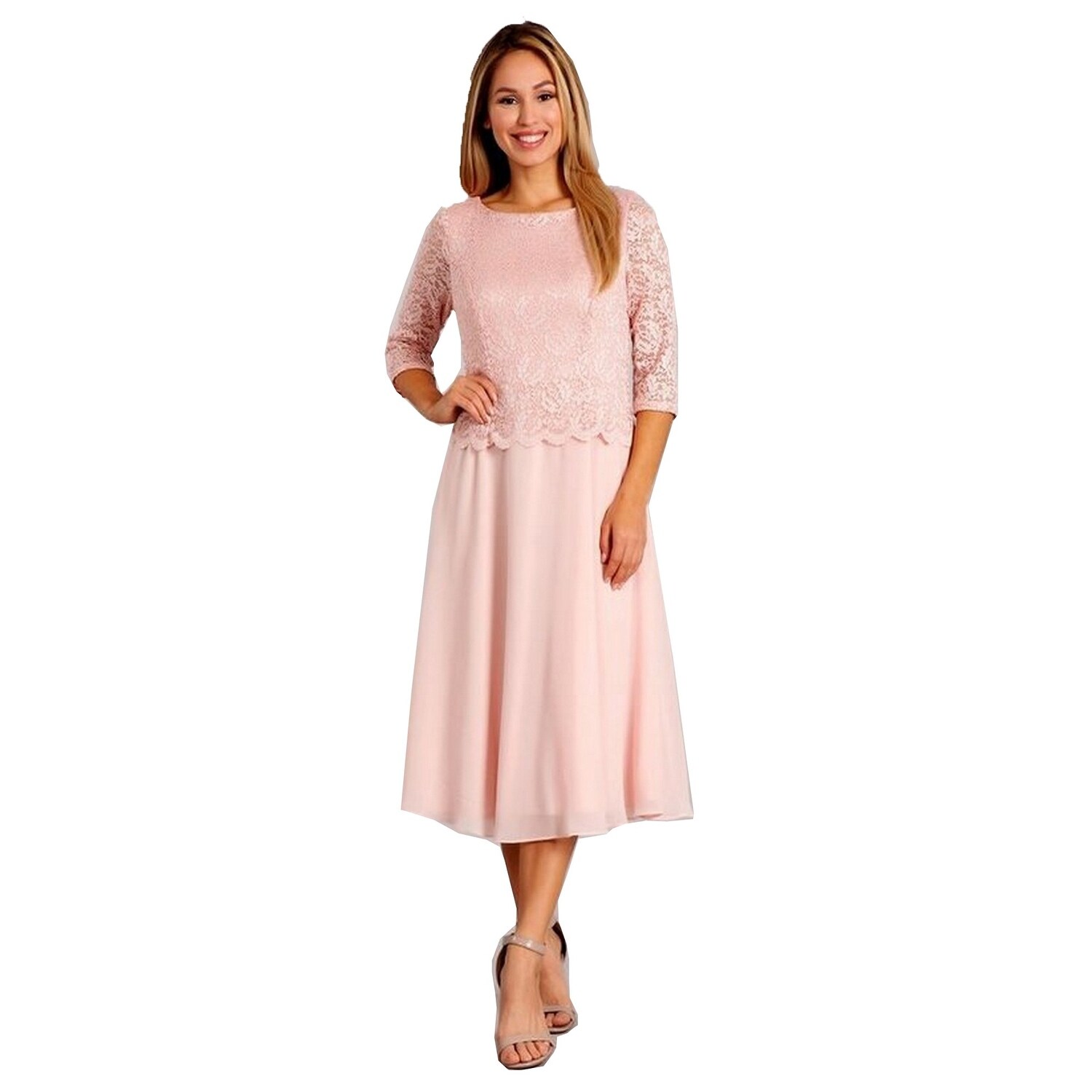 womens blush lace dress