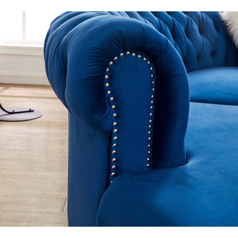 138.6" Velvet curved sofa Symmetrical Modular Sectional