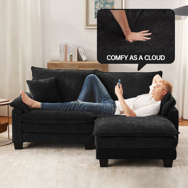 Living Room Furniture Sets, Modular Sectional Sofa Set with Ottoman for Living Room, Convertible Sofa Couch