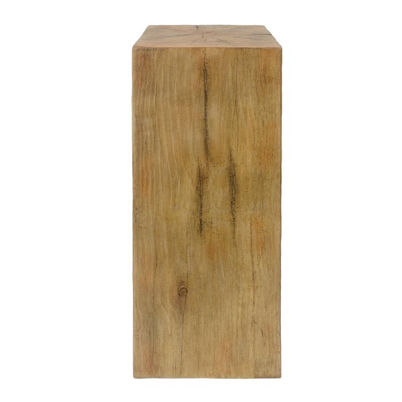 Roomfitters 33.75" Square-Column MGO End Table, Distressed Wood-Look Pedestal for Indoor/Outdoor Use