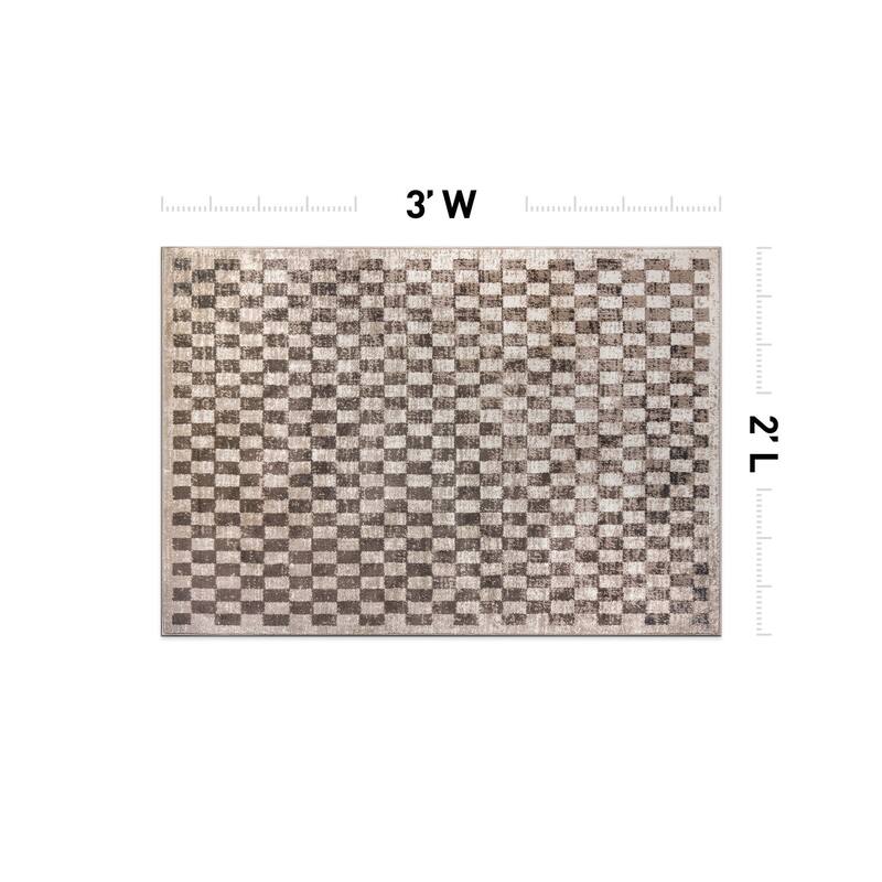 Contemporary Checkered Stylish Area Rug, Pet Friendly for Any Room