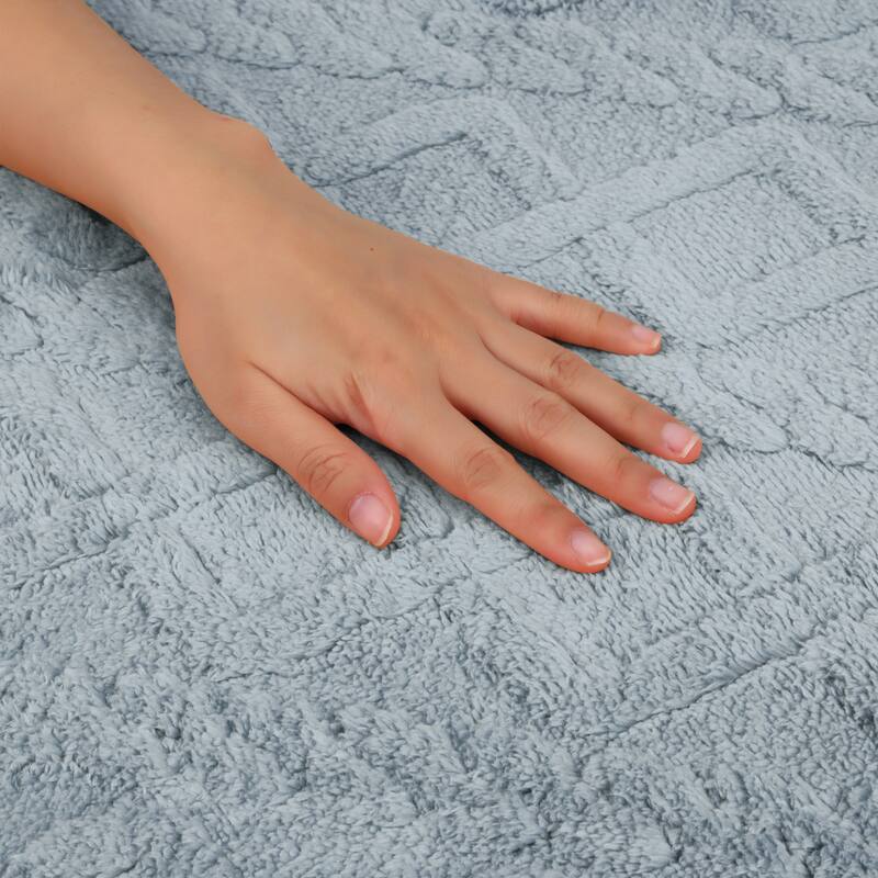 Geometric Pattern Bathroom Mat Soft Absorbent Non-Slip Back Dry Bath Floor Rugs Toilet Home