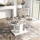 preview thumbnail 13 of 16, Furniture of America Resk Modern 72-inch Glass Top Wood Dining Table