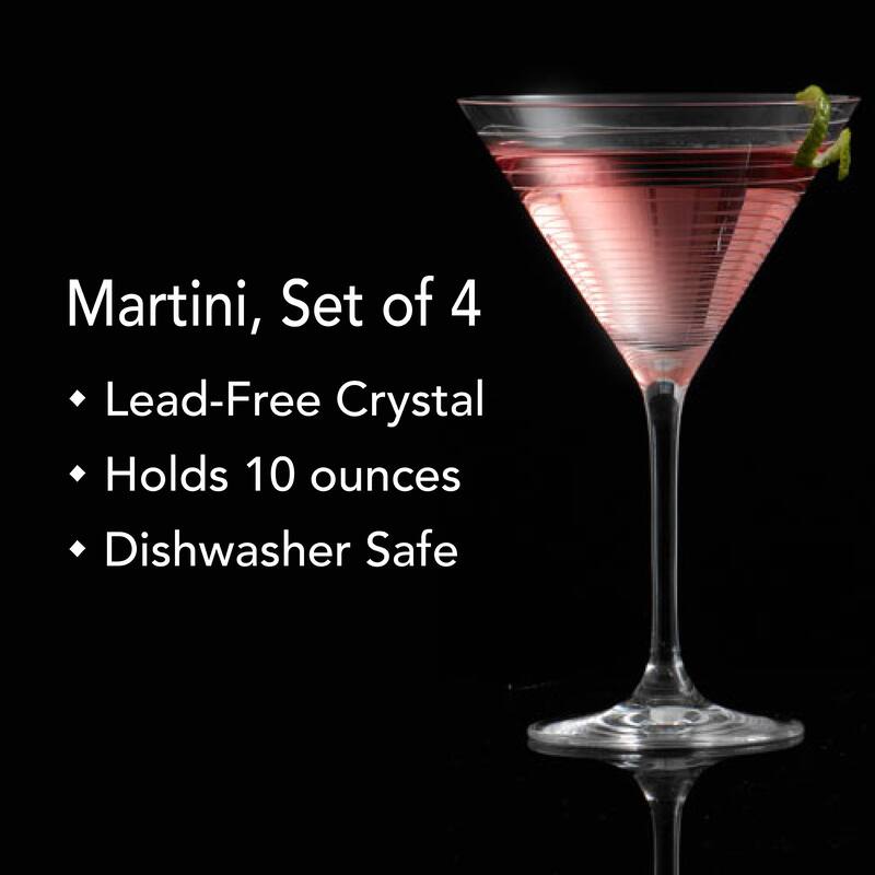 Mikasa Set of 4 Cheers Martini Glasses, 10 Oz