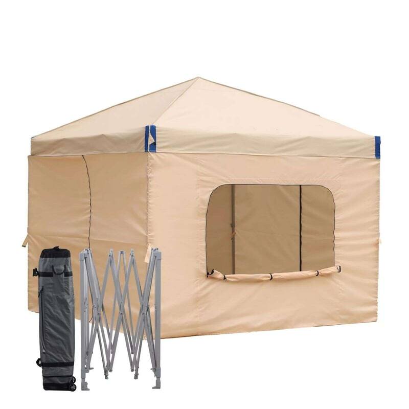 Aoodor 10x10 FT Pop-Up Canopy Tent with Roller Bag and Curtain