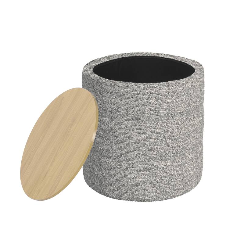 HomePop Channeled Storage Ottoman with Tray Top