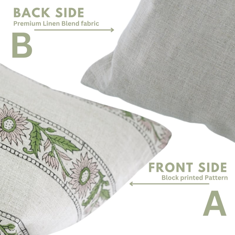 Fabdivine Home Farmhouse Accent Floral Decorative Pillow Cover for Gift