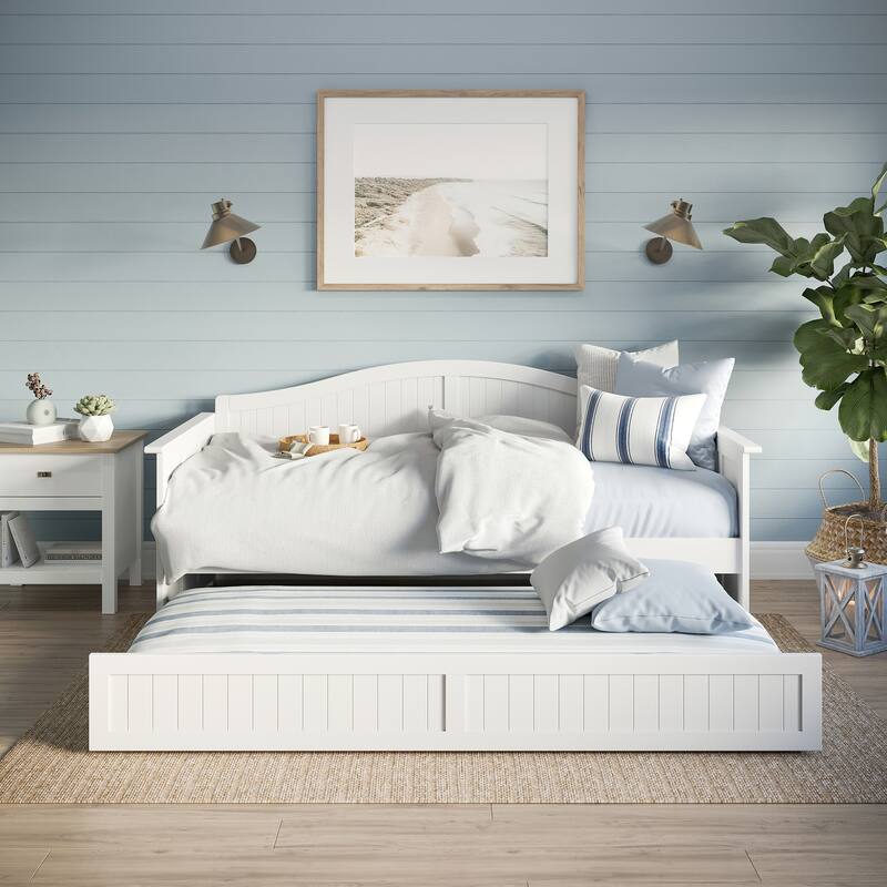 Nantucket Twin Wood Daybed with Twin Size Trundle