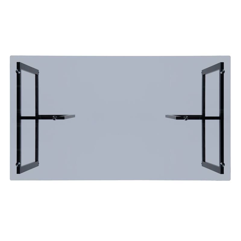 Homylin SLIP 55.1''L Modern Rectangular Space-Saving Dining Table with Metal Frame Blake Leg For Kitchen Office