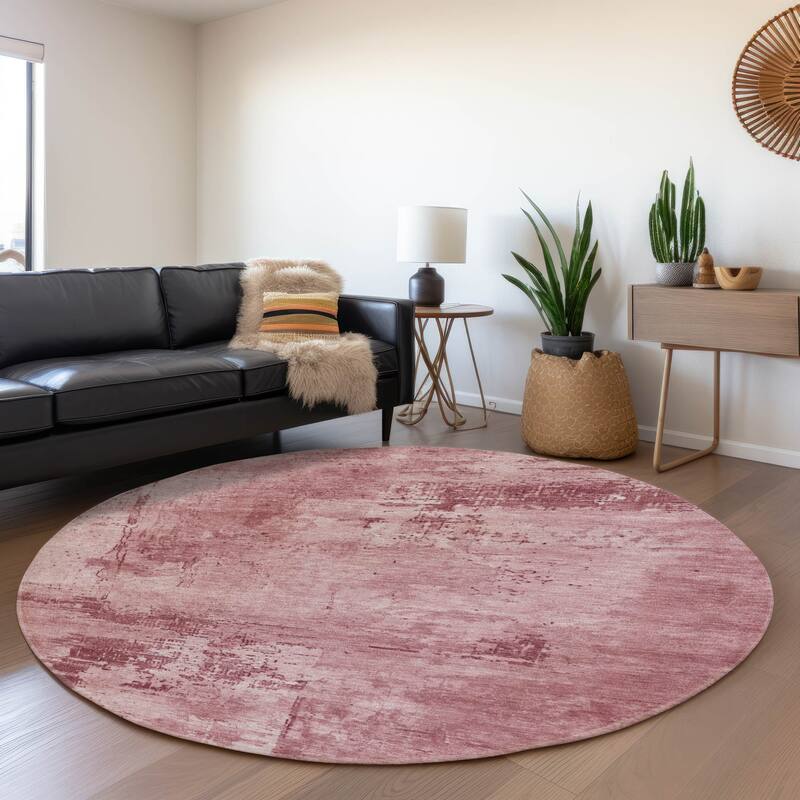 Premium Washable Super Soft Casual Abstract Mayfield Rug - Blush - 8' x 8'