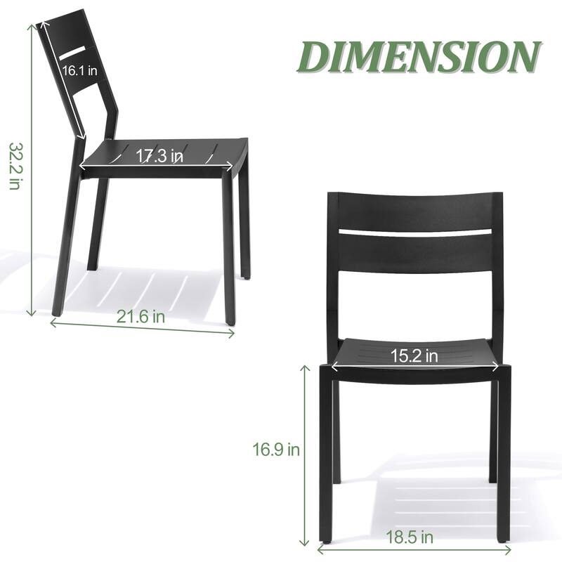 7-piece Outdoor Aluminum Patio Dining Expandable Table with Stackable Chairs
