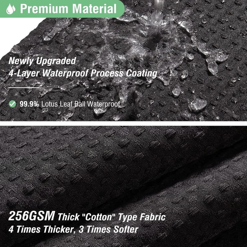 Waffle Textured Heavy Duty Thick Fabric Shower Curtain, Luxury Weighted Polyester Fabric Shower Curtain Set