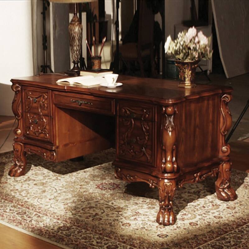 Adison Cherry Oak 5-Drawer Executive Desk