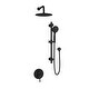 preview thumbnail 1 of 3, Refuge 10-in Rain Showerhead Combo with Adjustable Handshower Slide Bar and Pressure Balanced Mixing Valve Matte Black