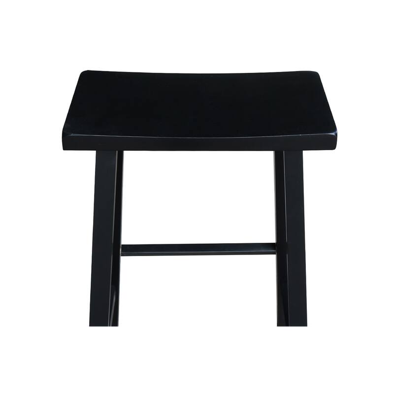 International Concepts Solid Wood Saddle Seat Dining Stool