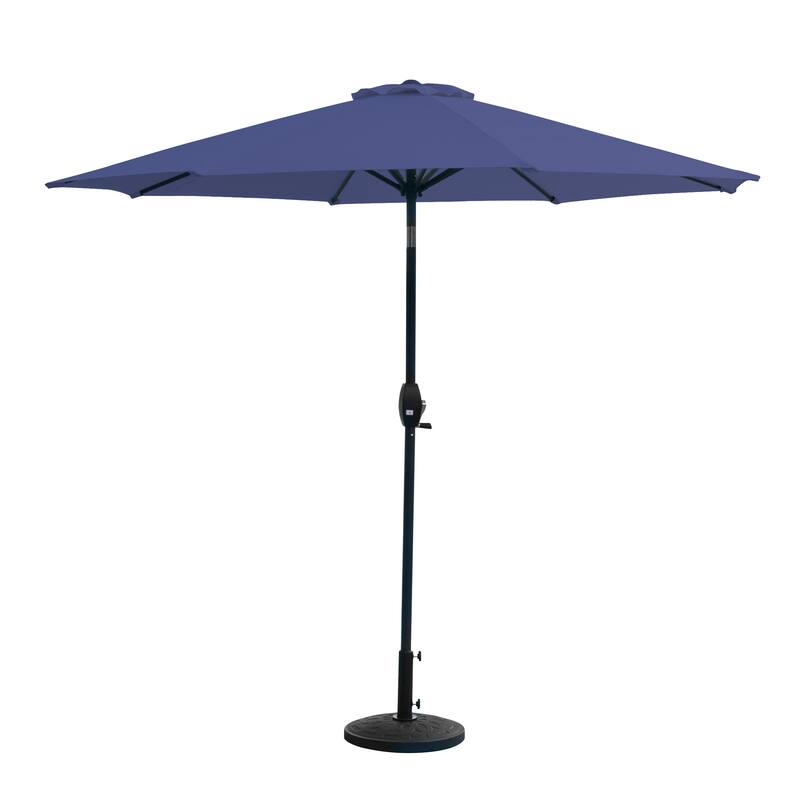9 Ft Aluminum Patio Umbrella with Decorative Base