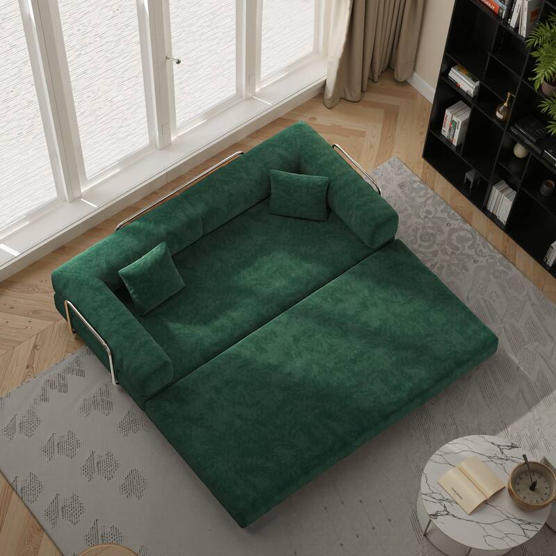 82.68" Foam 4-Seater Sleeper Sofa, Convertible Pudding Block Design