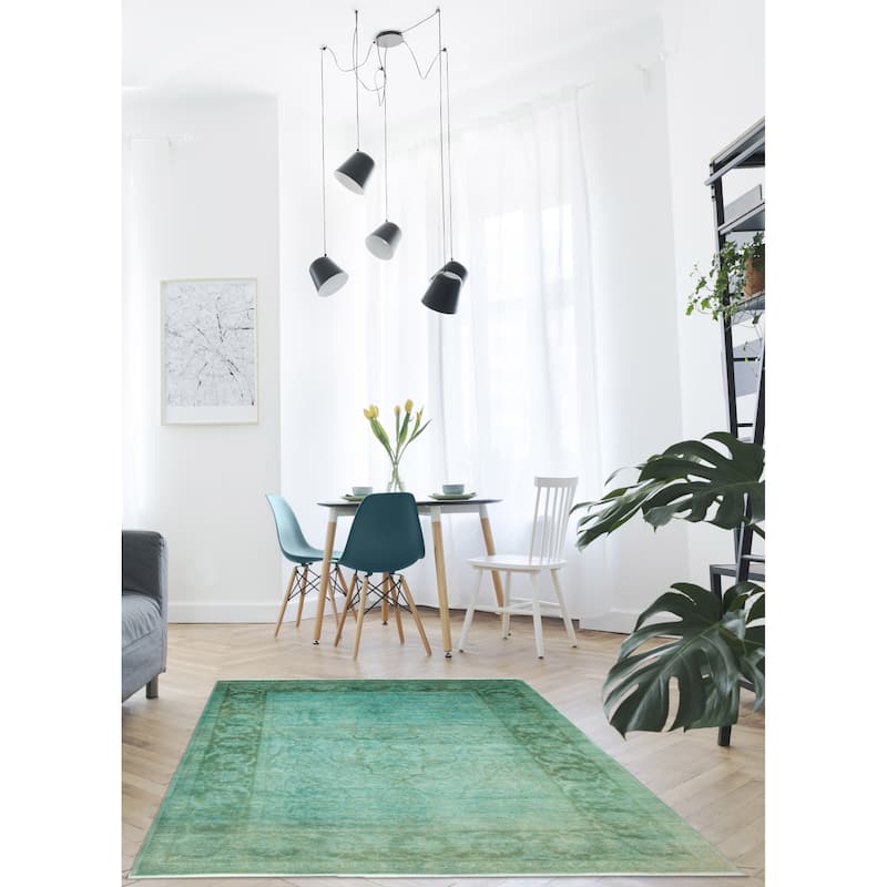 ECARPETGALLERY Hand-knotted Vibrance Teal Wool Rug - 6'0 x 8'6