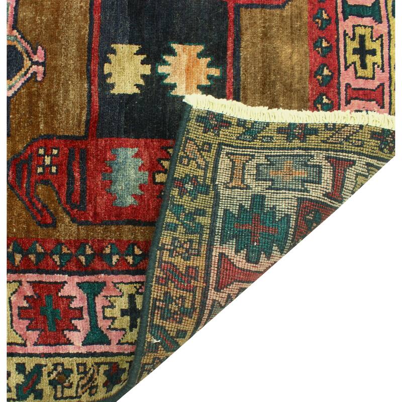 Fine Vintage Distressed Nuro Brown/Charcoal Runner - 3'5" x 9'6"