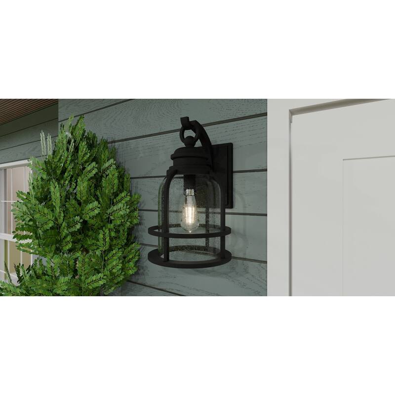 Bowles 1-Light Earth Black Outdoor Wall Lantern