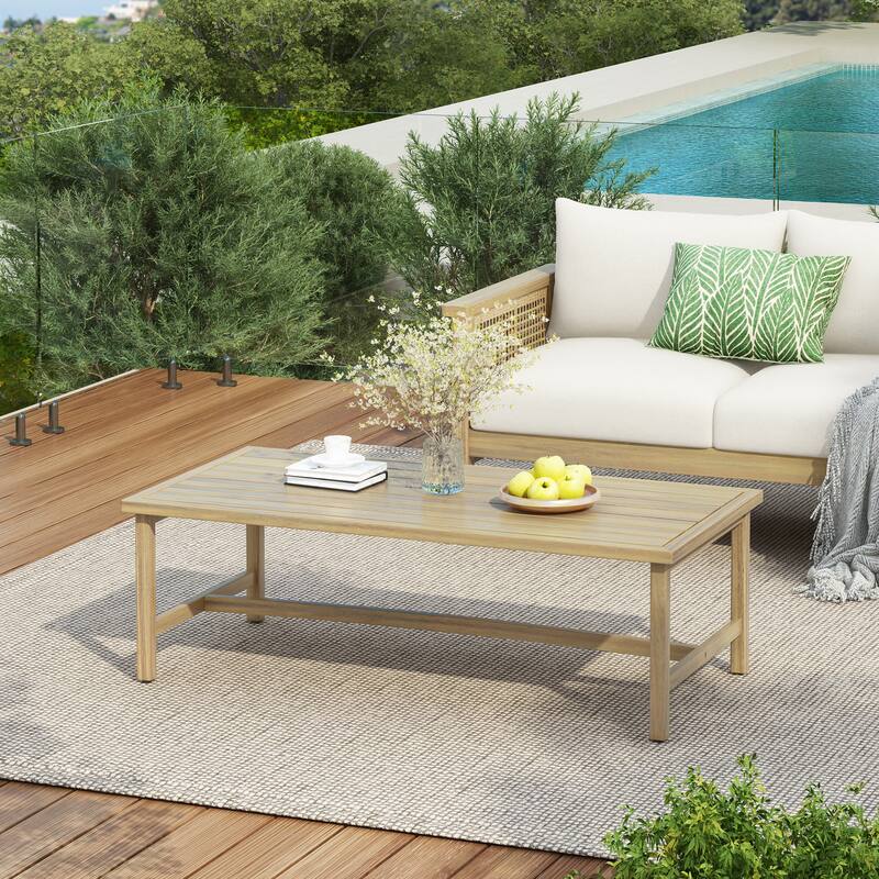 Christopher Knight Home - Teak Haven Outdoor Acacia Wood Coffee Table with 310 lb Weight Capacity - Light Teak