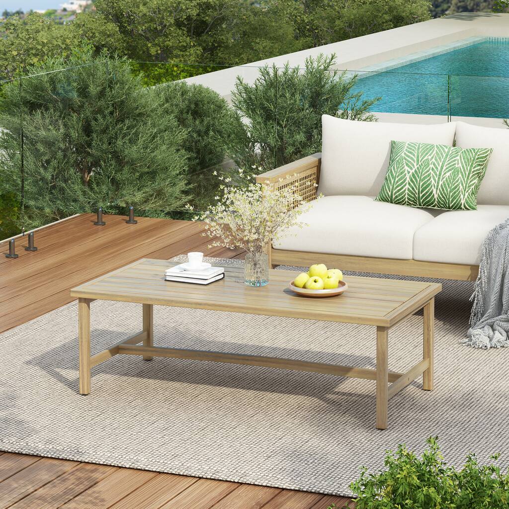 Christopher Knight Home - Teak Haven Outdoor Acacia Wood Coffee Table with 310 lb Weight Capacity