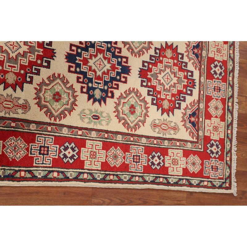 Kazak Accent Rug Handmade Oriental Foyer Wool Carpet - 2'10" x 4'2"