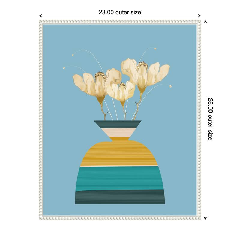 Potted Florals Wood Anemone by Sannel Larson Framed Canvas Wall Art Print - 23 x 28 in