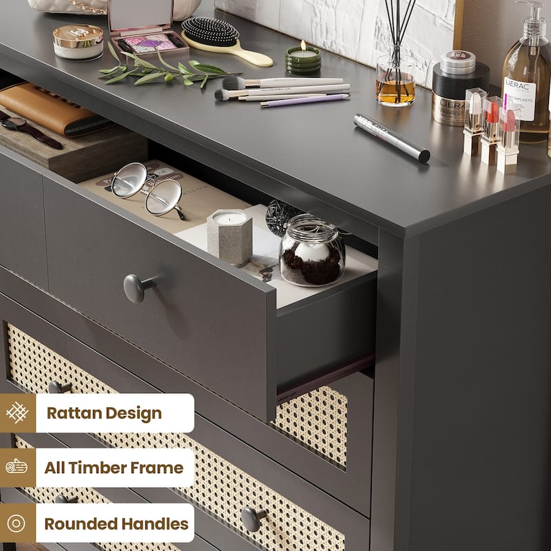 Sideboard Buffet Cabinet with 4 Drawers,Modern Wooden Console Cabinet for Kitchen,Living Room, Hallway