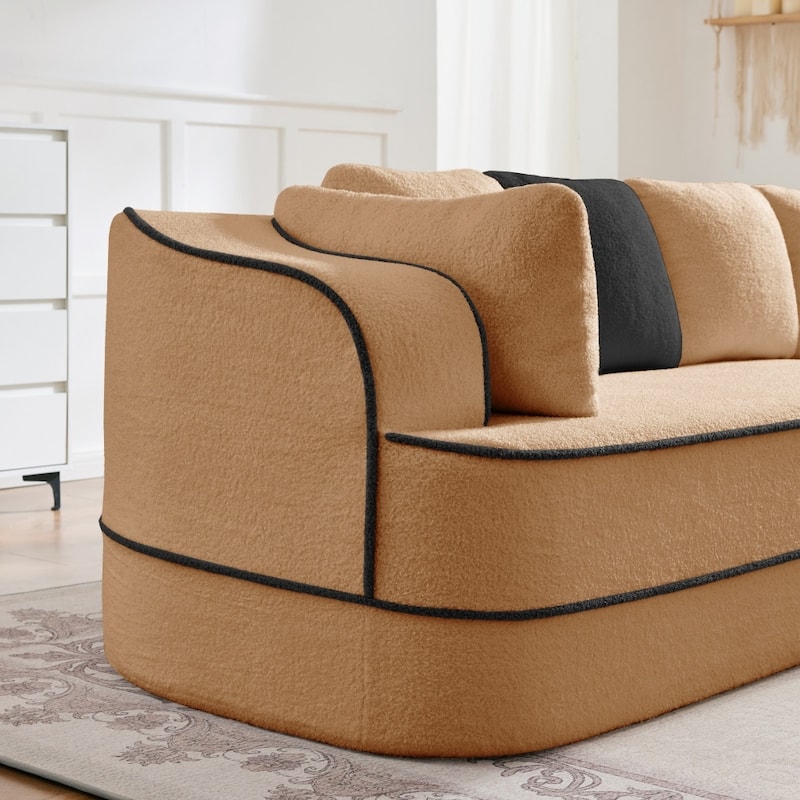 4-Seat Teddy Modular Boneless Sectional Sofa with Non-Slip Bottom for Living Room