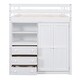preview thumbnail 34 of 33, Full Size Loft Bed with Desk & Wardrobe, Solid Wood Kids Loft Bedframe w/3 Storage Drawers & 2 Shelves, Maximum Space Design
