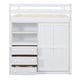 preview thumbnail 17 of 32, Full Size Solid Wood Loft Bed with Built-in Wardrobe, Desk, Storage Shelves and Drawers